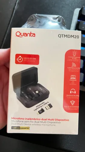 microfone de lapela sem fio quanta qtmdm20 dual novo, lacrado
