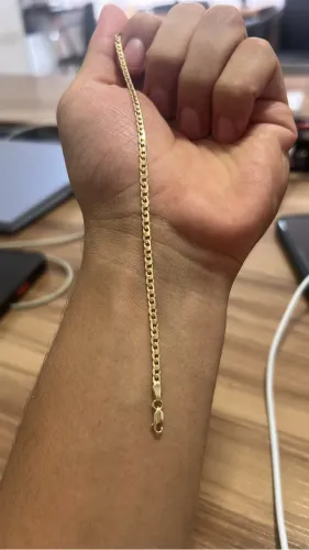 Joia ouro 18k nova cordão pulseira