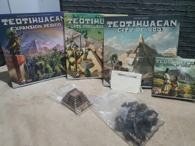 BoardGame Teotihuacan + 3 Expansões + Metas Extendidas