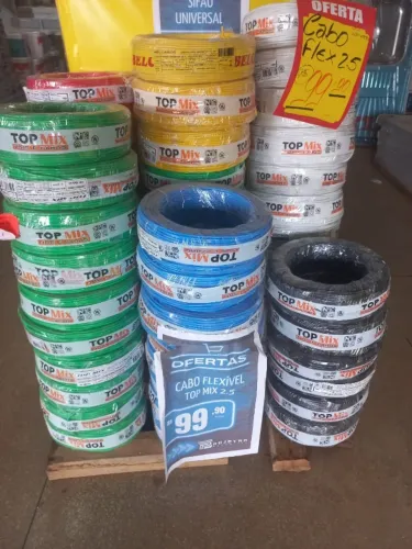 cabo flexível  rolo 100 metros top mix  2,5 99,90 a vista varias cores 