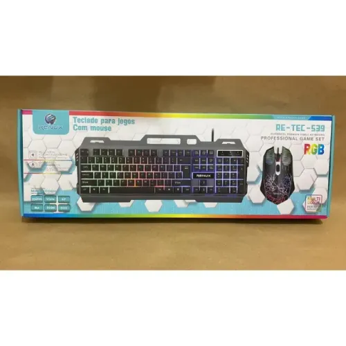 Teclado E Mouse Gamer Iluminado RGB C/ Led 7 Cores - R$ 129,99