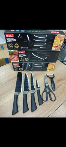 Conjunto Kit de Facas Corrugadas Jogo para Cozinha e Churrasco- Bali