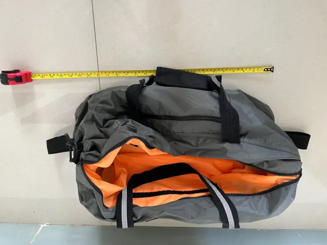 Mala bolsa viagem ginástica cinza e laranja