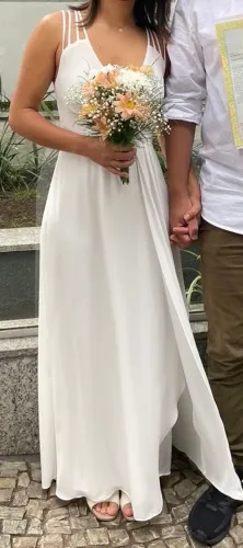 Vestido Off White Pré Wedding e Casamento no Civil 