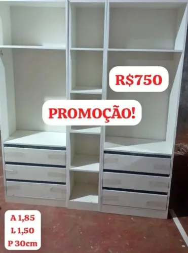 Closet com fundo 6 gavetas em MEGA PROMOÇÃO 