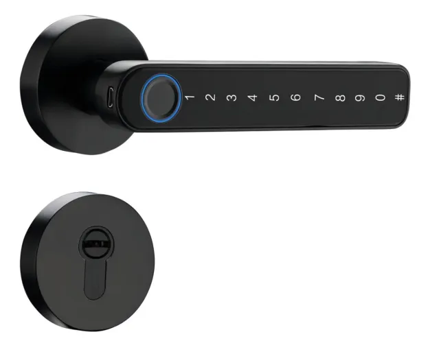 Fechadura Inteligente Biométrica Bluetoothde Embutir Compatível Com Alexa Preta Geonav