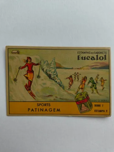 Antiguidade - Estampa do sabonete Eucalol - Sports - Patinagem