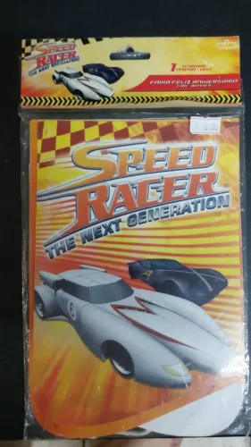Enfeite para Festa Speed Racer - Next Generation - Faixa de Feliz Aniversário - Lacrada