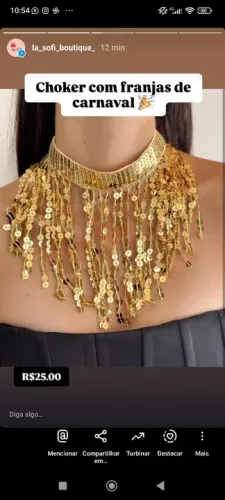 Choker com franjas de carnaval