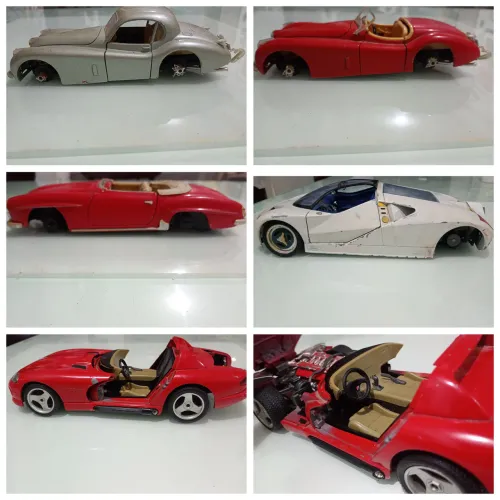 Lote com5 Miniaturas/2 Escala 1/24 e 3Escala 1/18(pra restauro)/Jaguar/Ford/Dodge/Mercedes
