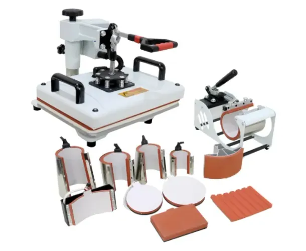 Prensa térmica, sublimação, 10 em 1 (camisa, caneca, boné...)