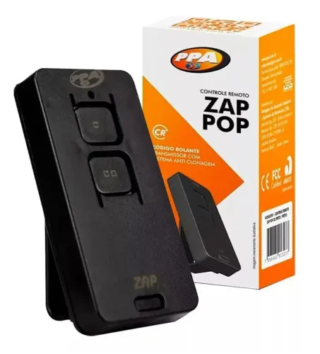 Controle Remoto PPA ZAP POP 2 Botões Preto 433.92MHz - Novo - Ditudo Tech e Variedades