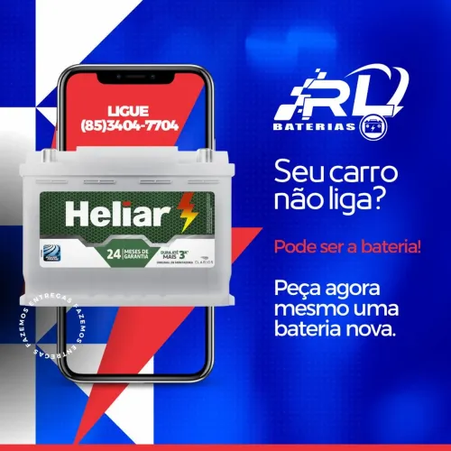 Bateria Heliar Nova - 24 meses de garantia! Para todos os veículos