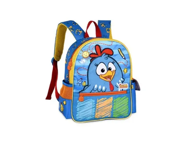 MOCHILA CMEI CRECHE GALINHA PINTADINHA ORIGINAL