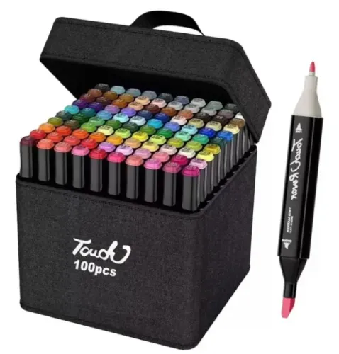 Kit 100 Canetinhas Ponta Dupla