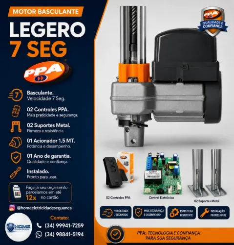 Motor de Portão Basculante PPA BV Legero (Instalado)