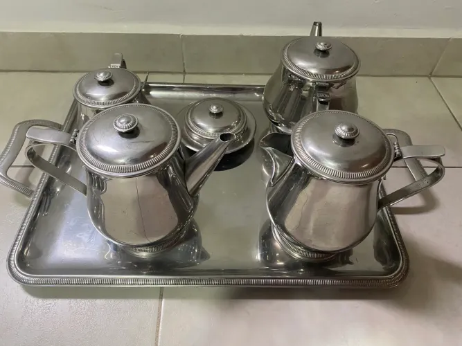 Raro Aparelho de Chá e Café Shefield Plate - Prata 90 (6 Peças)