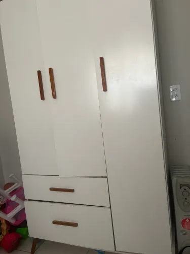 Kit guarda-roupa + cômoda + mini cama MDF