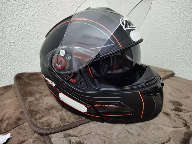 Capacete MT helmets raceline sport series 59/60 viseira dupla robocop