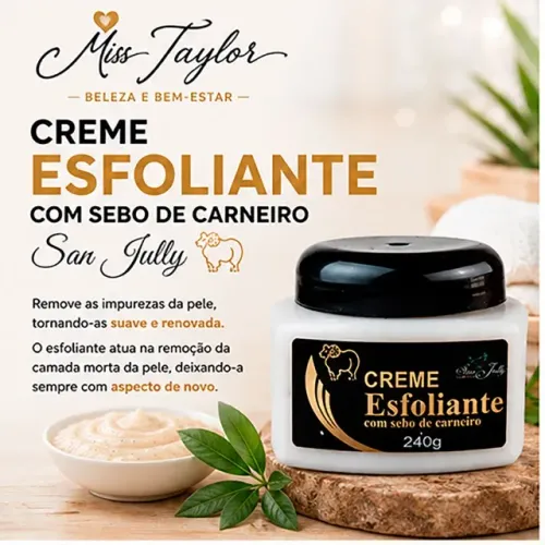 Creme Esfoliante Sebo de Carneiro San Jully 240 Gramas - CM0055