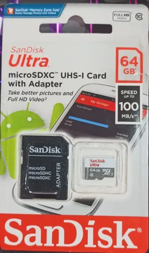 Cartão MicroSD 64GB Sandisk ULTRA 100 MB/s 