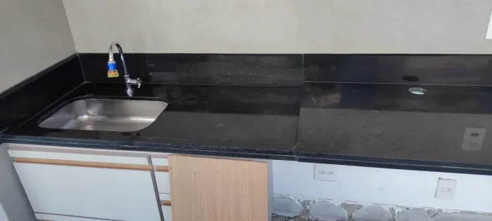 Pia Granito Petro c Cuba inox p cozinha 2,40 x 0,70