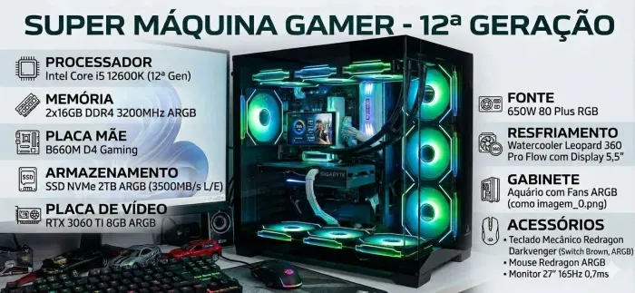 Pc gamer intel 12th vnd ou troco