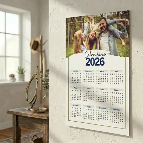 Calendário De Parede 21x30 A4 Personalizado Sua Foto Familia