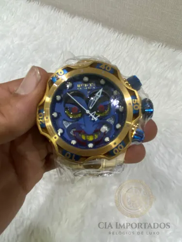 Relógio Invicta Joker Azul Dourado Automático C/ Caixa Original