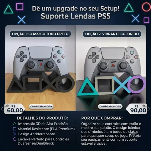 Suporte pra controle de PS5 tematico
