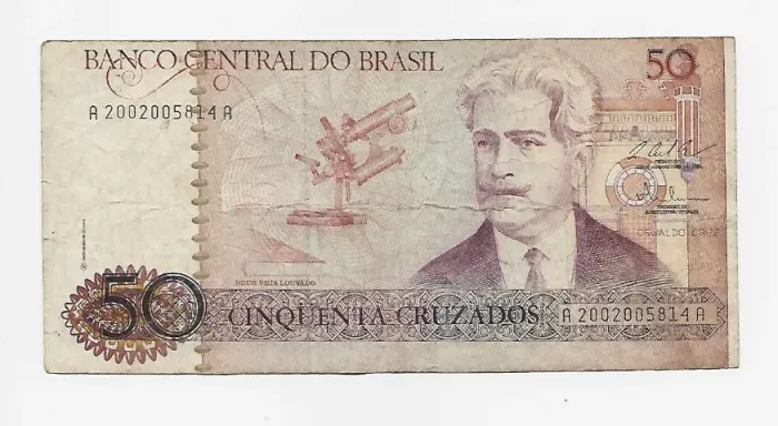 Cédula 50 Cruzados - Oswaldo Cruz - Série A 2002005814 A