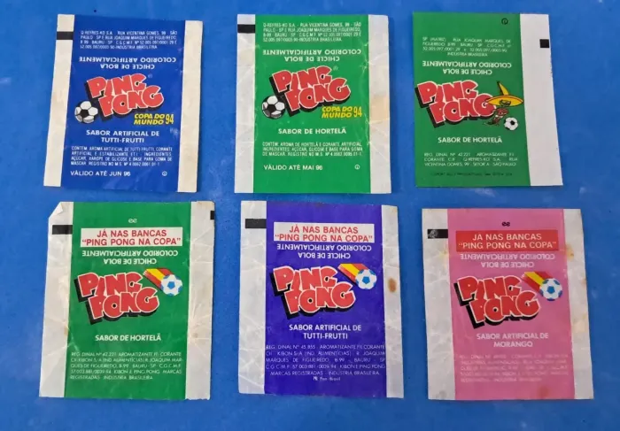 06 embalagens vazias ping pong copa 1982/86/94