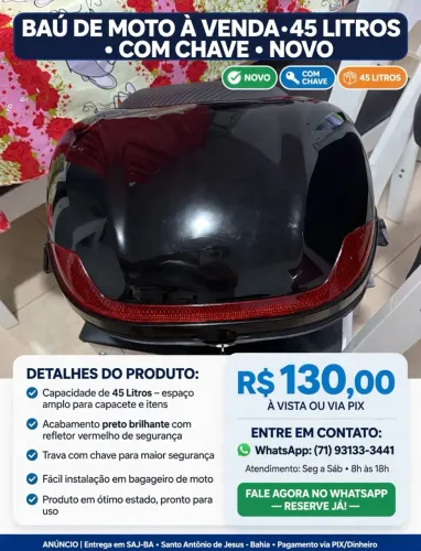 Vende-Se Um Baú para motos (NOVO)