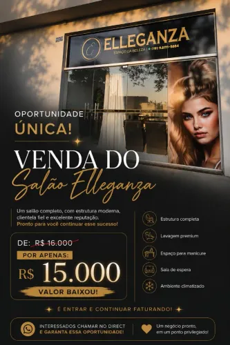 Vendo salão de beleza pronto pra trabalhar (ponto, móveis)