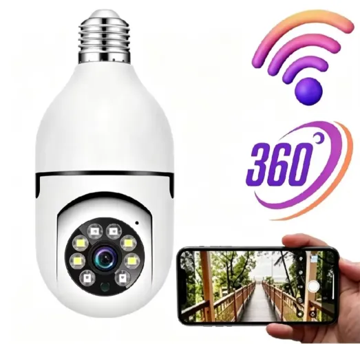 Câmera lâmpada de segurança 360° *Recondicionado 