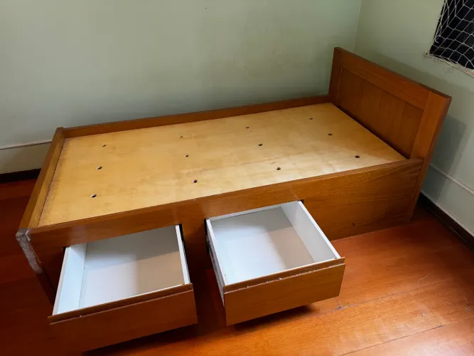 Cama solteiro Madeira Maciça com 2 gavetas