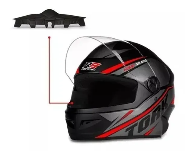 Capacete R8 com Narigueira, Refletivos, Selo Inmetro Pro Tork Esportivo Unissex