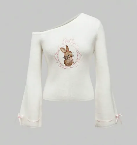 Blusa/suéter de coelhinho kawaii