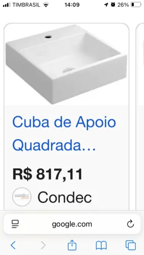 DECA L.73 cuba de apoio ( fica por cima da pedra )