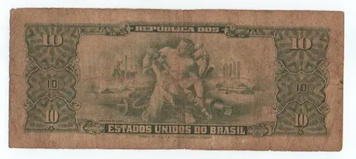 Cédula Antiga 10 Cruzeiros - Getúlio Vargas - Década de 1940 - Colecionador