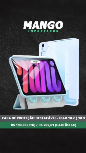 Capa Destacável de Proteção para iPads 7, 8 e 9 Azul