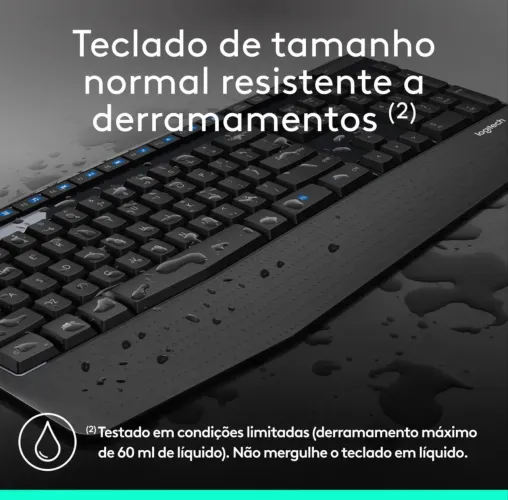 Combo Teclado e Mouse sem fio Logitech MK345 Layout ABNT2