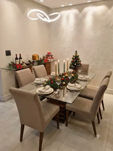 Mesa de Jantar com 6 Cadeiras + Aparador Combinando