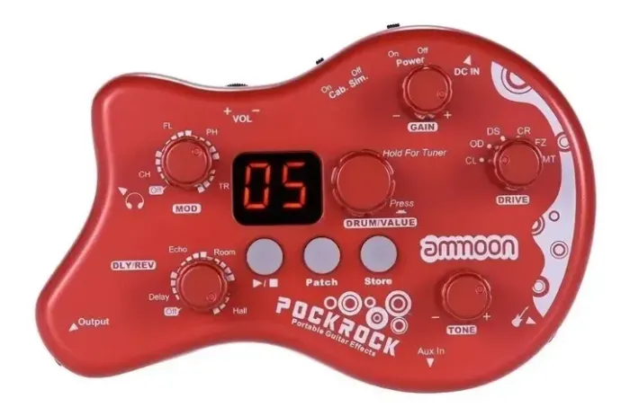 Pedaleira NOVA Multiefeitos Portátil PockRock Ammoon/Summina