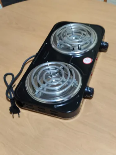 Fogão elétrico portátil 2 bocas para camping e viagens 220v Pronta Entrega