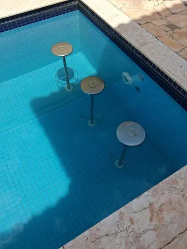 Banco inox para piscina kit 03 peças 