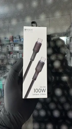 Cabo Hrebos Premium 100W USB-C p/ USB-C - 2 Metros Soft Black