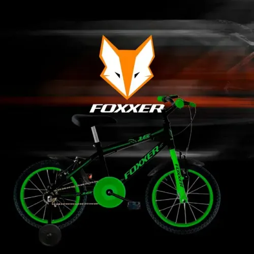 Bicicleta Aro 16 Foxxer Preto/Verde