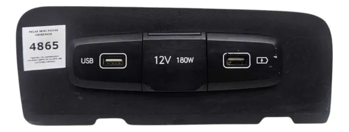 Tomada Carregador Hyundai Creta 22/24 Com Usb 1.0 12V Turbo Preto original