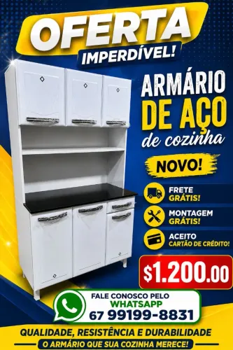 Armário de cozinha de aço novo oferta entrego hoje